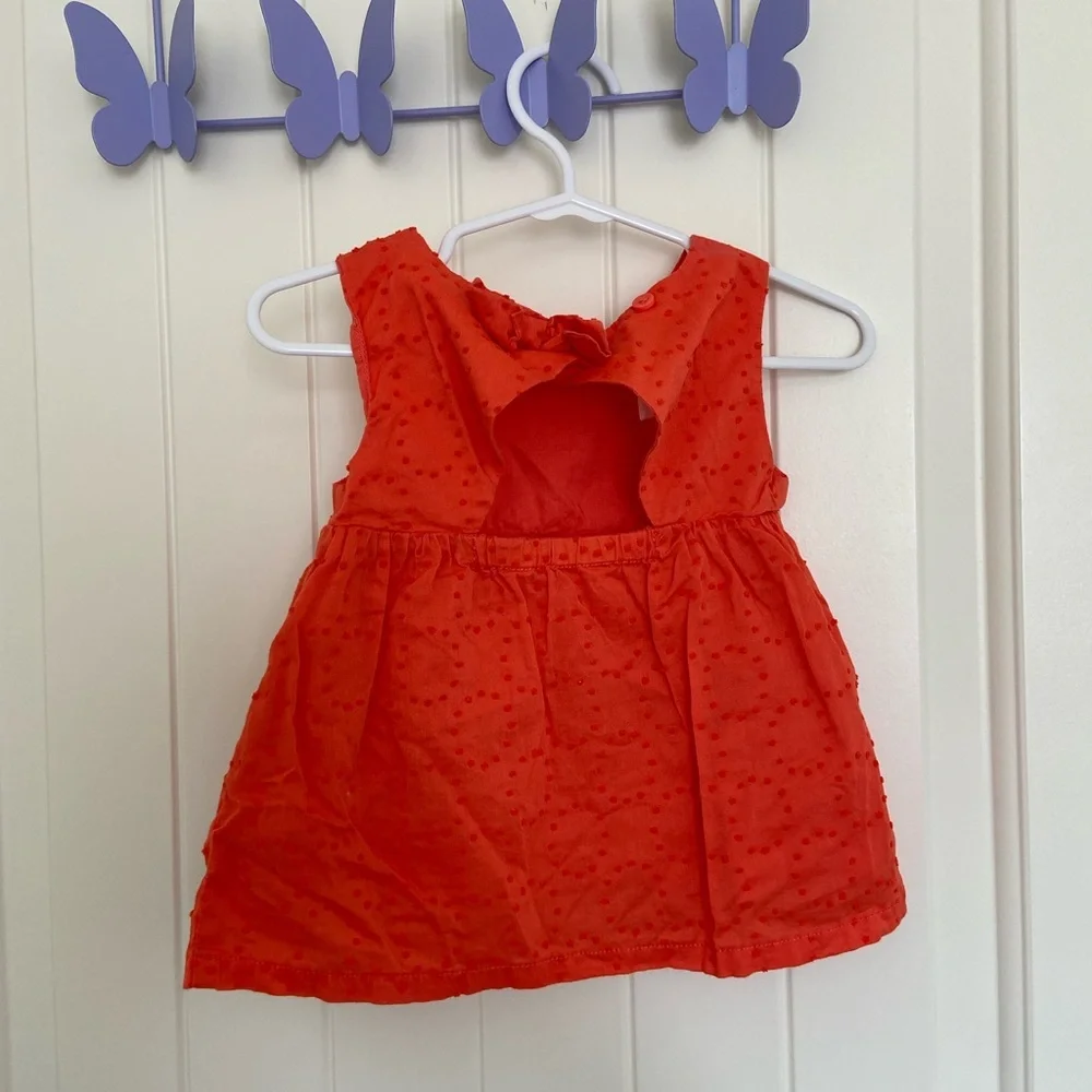 EUC | Gymboree baby girl’s sleeveless embroidered dot‎ dress — 12-18 months